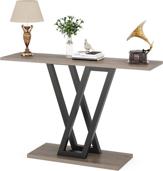 Table Console étroite 160 Cm Tribesigns - Style Industriel Rustique Pour Entrée, Couloir Ou Derrière Canapé