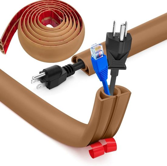 Goulotte Passe-Câbles Auto-Adhésive 5m - Cache-Fil Souple Pour Mur, Sol, Plafond, Blanc, Résistant Au Feu Et Imperméable - 2