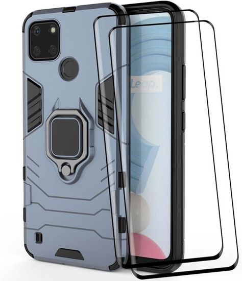 Coque + 2 Films Verre Trempé Pour Realme C25Y / C21Y - Protection écran Complète Novago, Neuf