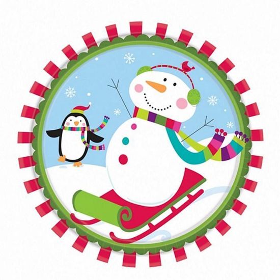 8 Assiettes Bonhomme De Neige Décoration De Noel Achat