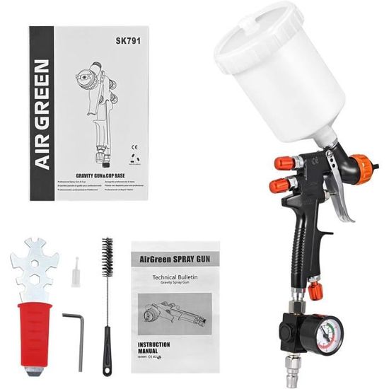 Pistolet à Peinture Pneumatique AR130K Buse 0.3mm - Aérographe Modélisme Cuir Voiture Noir