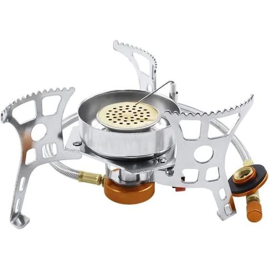 Réchaud à Gaz Portable Pour Camping – Léger En Aluminium, Allumage Piézo, Puissance Réglable – Idéal Rando Et Pique-nique