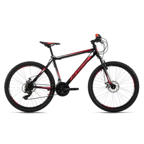 VTT semi-rigide 26" Sharp noir-rouge KS Cycling - Mixte - 21 Vitesses - Taille de Cadre 51 cm
