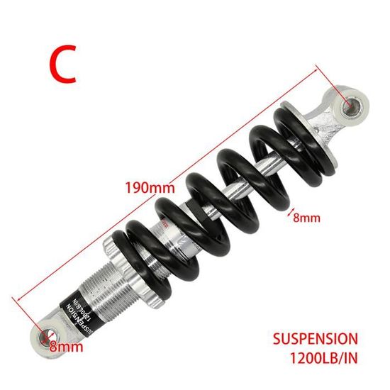Jeu De 2 Amortisseurs Arrière Pour Moto, Scooter électrique Ou Dirt Bike - Distance Entre Trous 220 Mm - 9