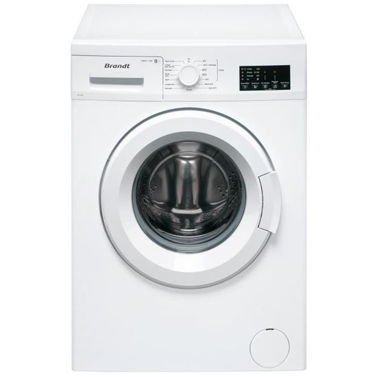BRANDT Machine à laver -WF129L - 9kg - 1200 tr/min - Blanc