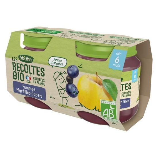 Lot De 24 Bledina Les Recoltes Bio Compote Pommes Myrtilles Cassis Des 6 Mois 2 Pots De 130g Achat Vente Compote Dessert Fruite Lot De 24