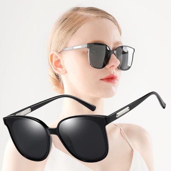 DUYAER Femme Lunettes de Soleil Rondes Mode PC Metal Vintage