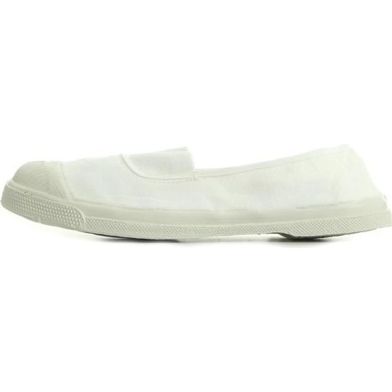 Baskets - LA VITRINE DE LA MODE - Bensimon Tennis Elastique Blanc - Femme - Textile - Pression - Plat