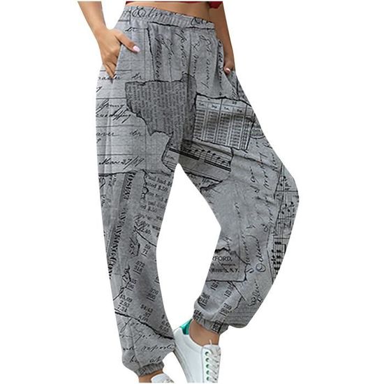 Pantalon gris imprimé pied de poule - Femme - Zara - Taille S - Label Emmaüs
