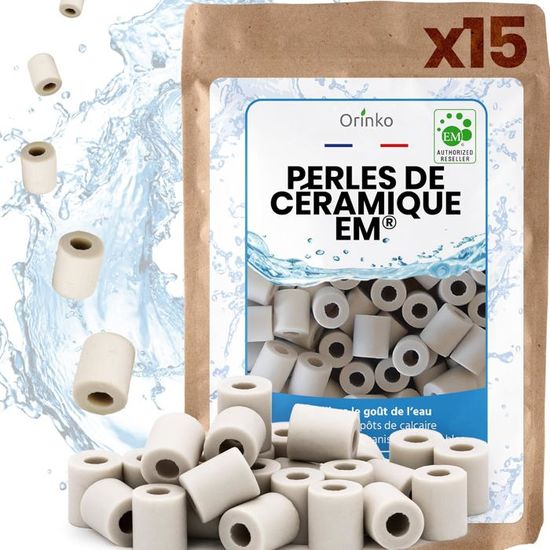 15 Perles Céramique EM - Purifient L'eau - Anti-calcaire - Pour Carafe, Bouilloire, Gourde
