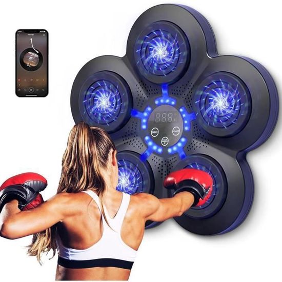 Machine De Boxe Musicale Avec Lumières - 9 Vitesses, Gants Inclus