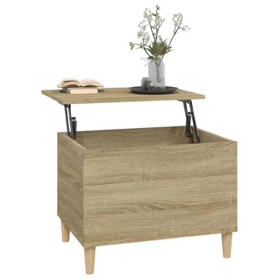 ABB Table basse Chêne sonoma 60x44,5x45 cm Bois d'ingénierie - Qqmora ...