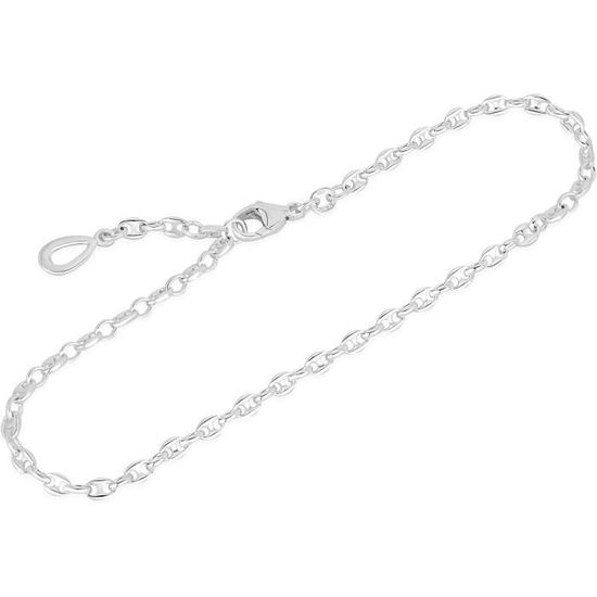 Bracelet De Cheville Argent 925 Avec 6 Disques - Longueur 25 Cm, Pour Femme