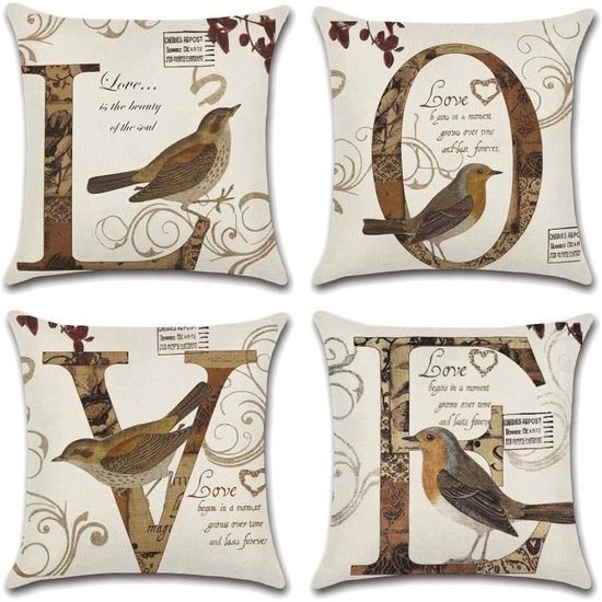 Lot De 2 Housses De Coussin 45x45 Cm - Motif Fleurs Et Feuilles, Polyester Doux - Pour Canapé, Lit, Salon, Chambre - Fermeture éclair Cachée