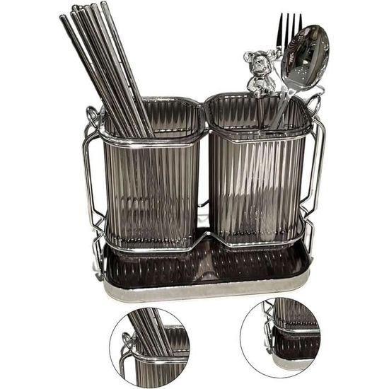 Porte-Ustensiles Doré Élégant – Égouttoir Couverts Creux 3,3 × 4,3 Pouces – Organisateur Cuisine Chic