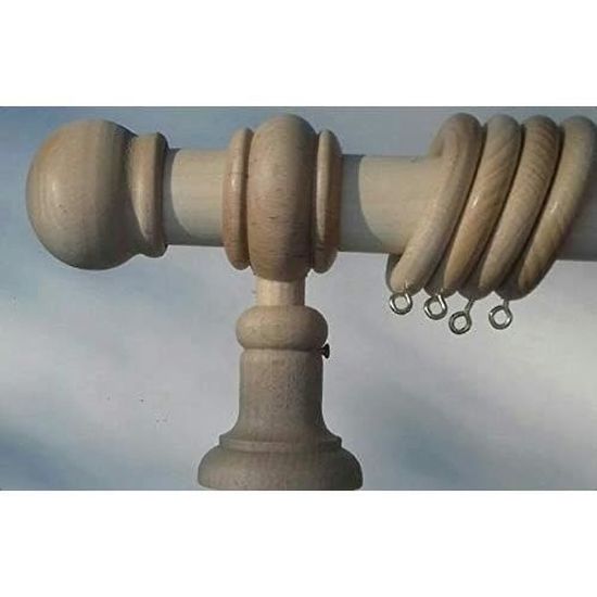 Kit de Tringle à rideau en métal 22mm, Couronnes Avec anneaux Installation au mur, Tringle à