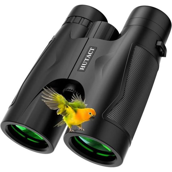 Jumelles HUTACT 10x42 - Prismes BAK4 - Compactes Pour Observation Nature Et Concert