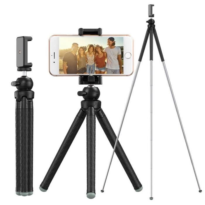 Trépied extensible universel ACOBJ APL-JJ09 avec support pour Smartphone - Hauteur réglable de 25 cm à 110 cm