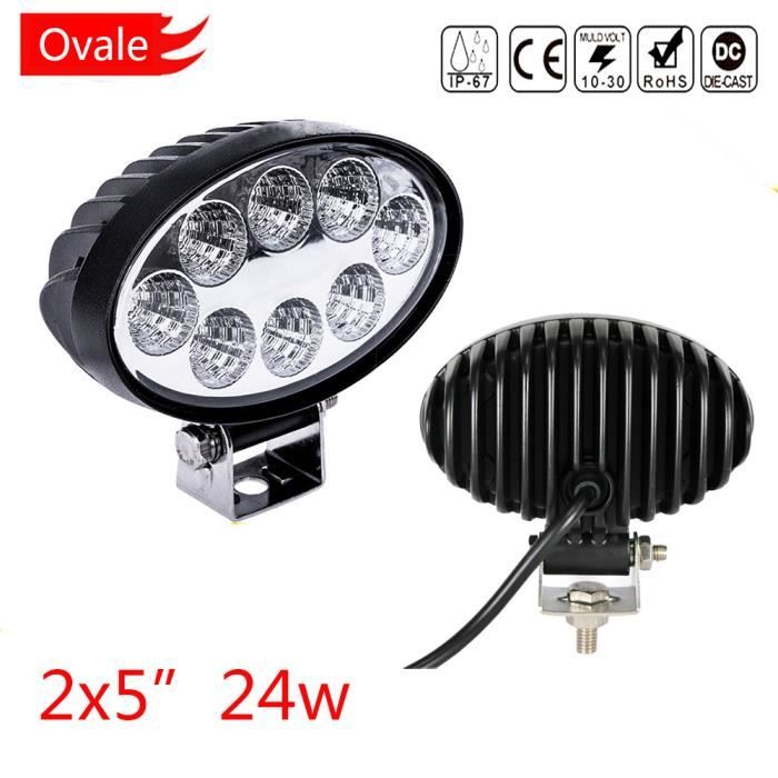 2x phares de travail 24W LED projecteur Work light 12V 24V 4X4 chantier suv quad