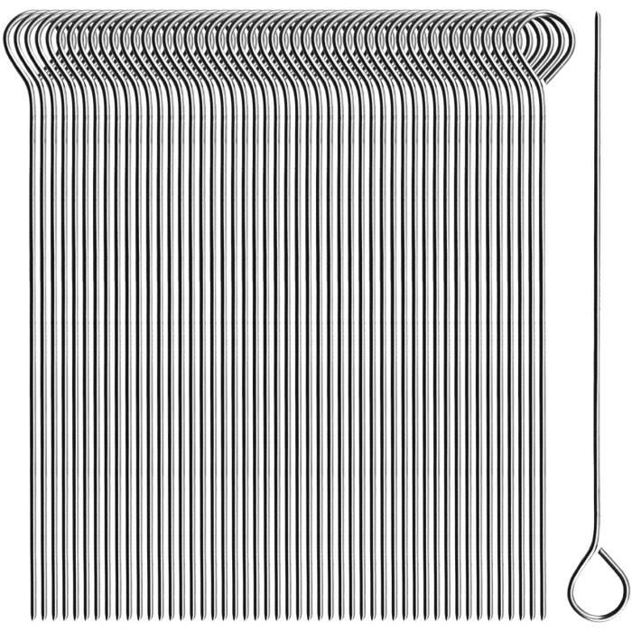 Ustensiles pour barbecue com-four® 50x Aiguilles de roulade en acier inoxydable - brochettes de 11 cm de long - brochett 6432