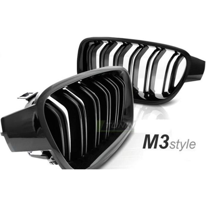 Paire grilles calandre BMW serie 3 F30/F31 11-15 noir brillant