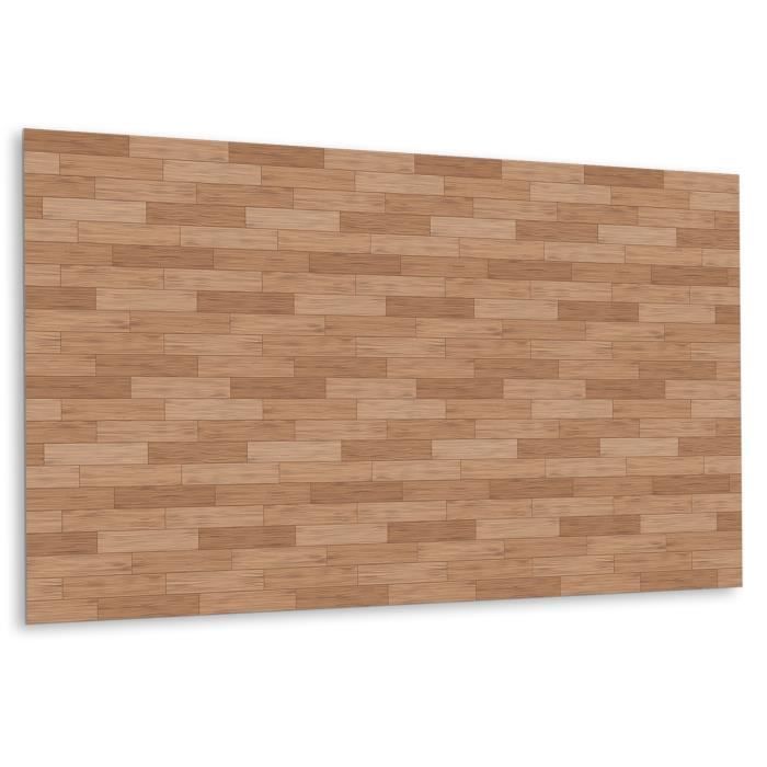 Decormat Auto-adhesif Crédence Vinyle, Panneau Anti-éclaboussures, 100x50cm, Autocollant, Dosseret, Sol en bois