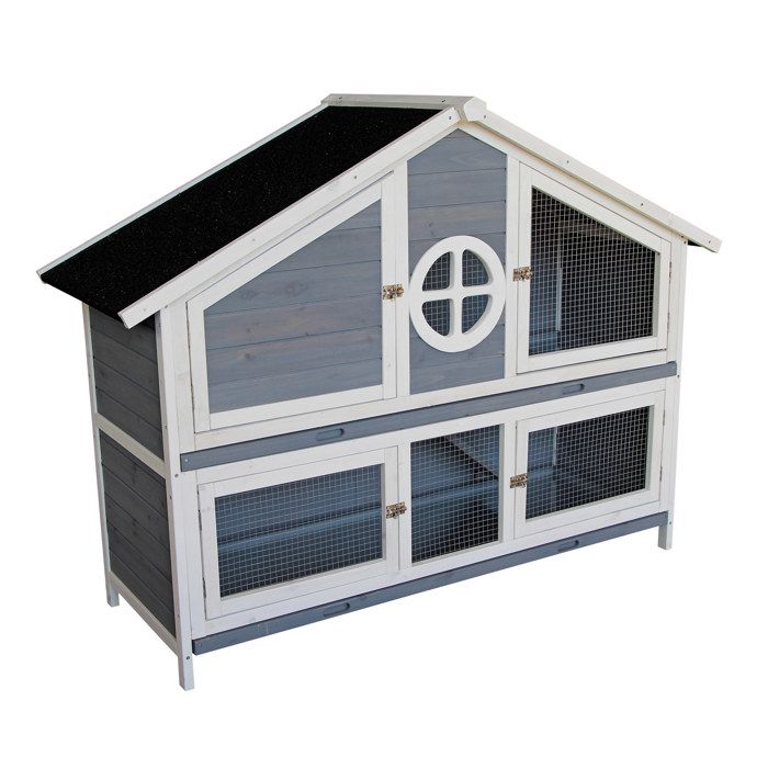 Clapier lapin Villa Cage rongeurs Enclos Cochon d’inde Abri petits animaux Luxe Toit rabattable - 51867