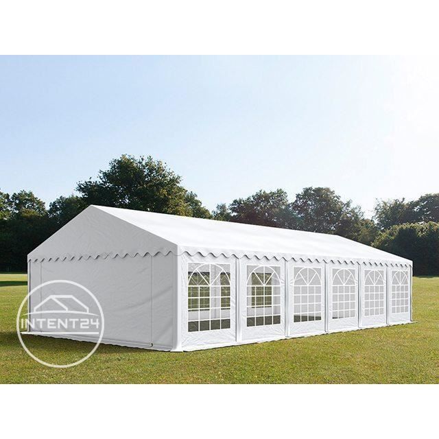 TOOLPORT tente de réception 6x12 m barnum tonnelle PVC env. 500g/m² blanc imperméable 6x12m