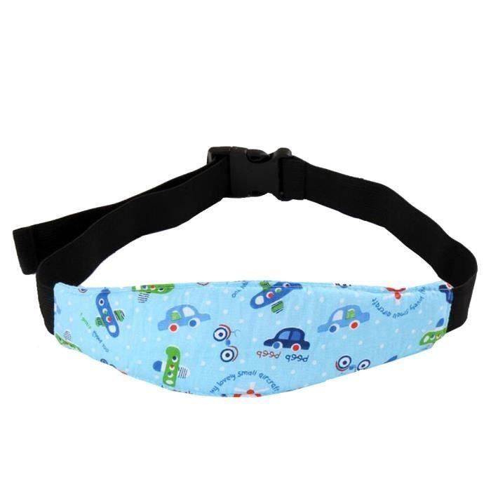 Kit Sécurité de Bébés Enfant Ceinture Sangle Bandeau Fixation Tête Sommeil Siège Auto Voiture Voiture bleue