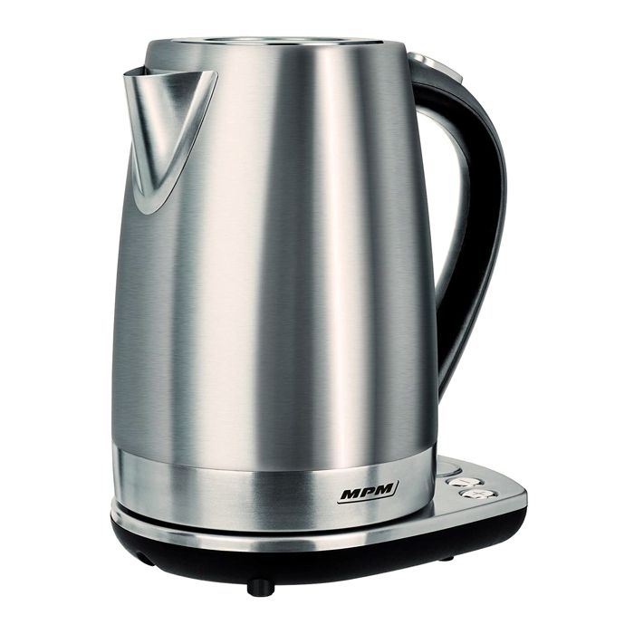 MPM MCZ-51 Bouilloire électrique avec panneau de contrôle, sans fil en acier inoxydable, 1,7 litres, 2200W, sans BPA