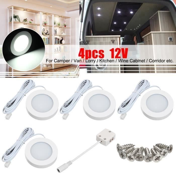 4Pcs 12V Intérieur LED Spot Light Projecteur Pour Camper Van Caravane Camping-Car VW T4 T5 @HYS