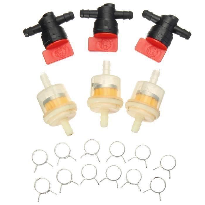 NEUFU Kit de Filtre à Essence et 1-4&quot Inline Robinet d'essence & Hose Clamp Pour Briggs & Stratton