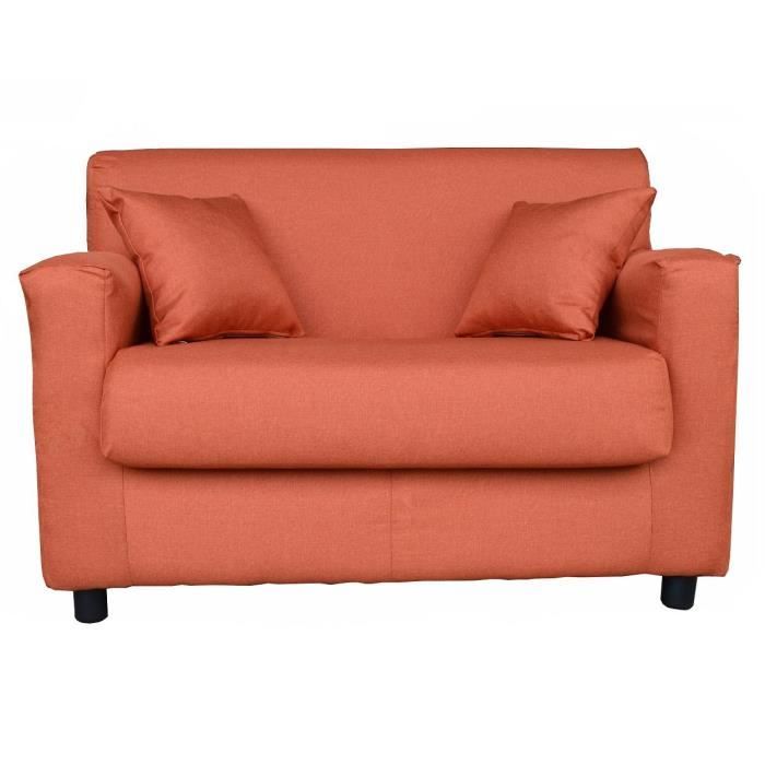 Canapé droit 2 places Orange Pas cher Confort