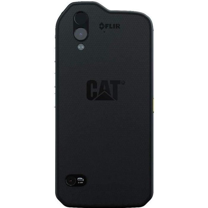 Téléphone Caterpillar Cat S61, couleur noire, 64 Go ROM, 4 Go RAM, écran 5,2-, Dual SIM. Caméra 16 MP, système Android Oreo.