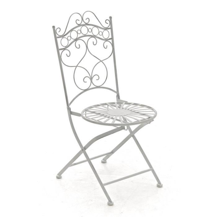 CLP Chaise nostalgique pliable INDRA, en fer forgé, chaise en fer style nostalgique, ultra-élégant, 6 couleurs au choix92 cm - bl...