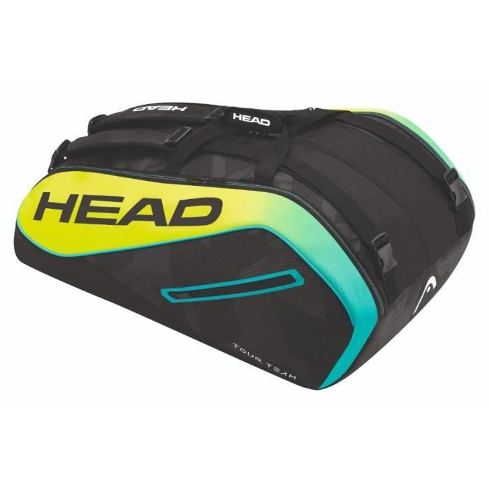 HEAD Tête Unisexe Extreme 12R Monstercombi Sac à Sac de raquette de tennis, Noir-jaune-bleu, Taille unique