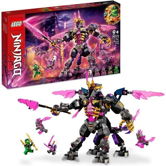 LEGO 71772 NINJAGO Le Roi de Cristal, Jouet de Ninja, Figurine Lloyd, Garde et Guerrier, Cristallisés, Cadeau Enfants Dès 9 Ans