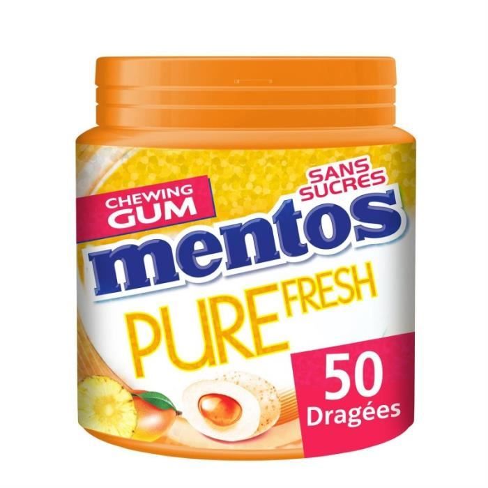 MENTOS GUM - Pure Fresh Tropical 100G - Lot De 3