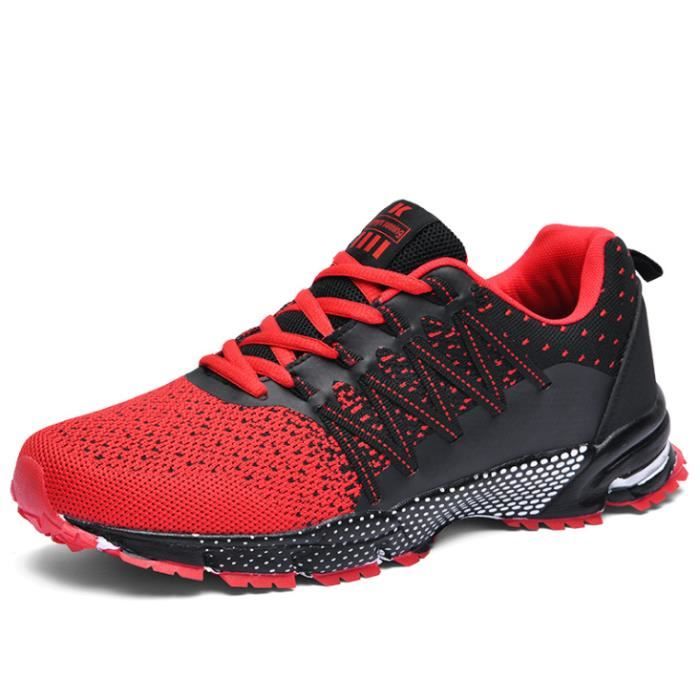 Chaussure de Course Femme Basket Running Homme Lacets Fitness Sports Sneakers Basses Mode Casual Respirant Maille EU36-EU47