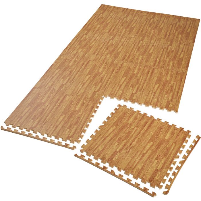 TECTAKE Tapis de Sol de Gym Sport avec 8 Dalles de Protection en Mousse 61 cm x 61 cm Marron