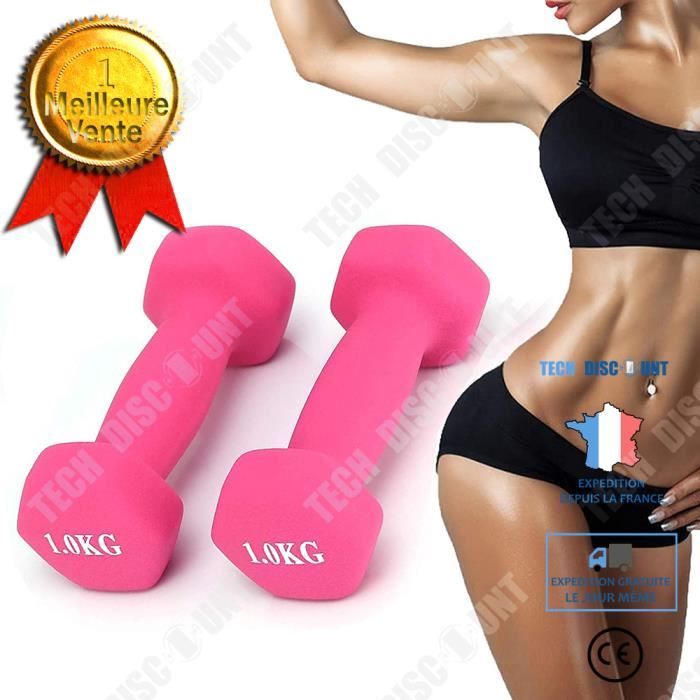 TD® Équipement de remise en forme à domicile de formation de bras pour hommes d'haltères hexagonaux 2 * 1 kg