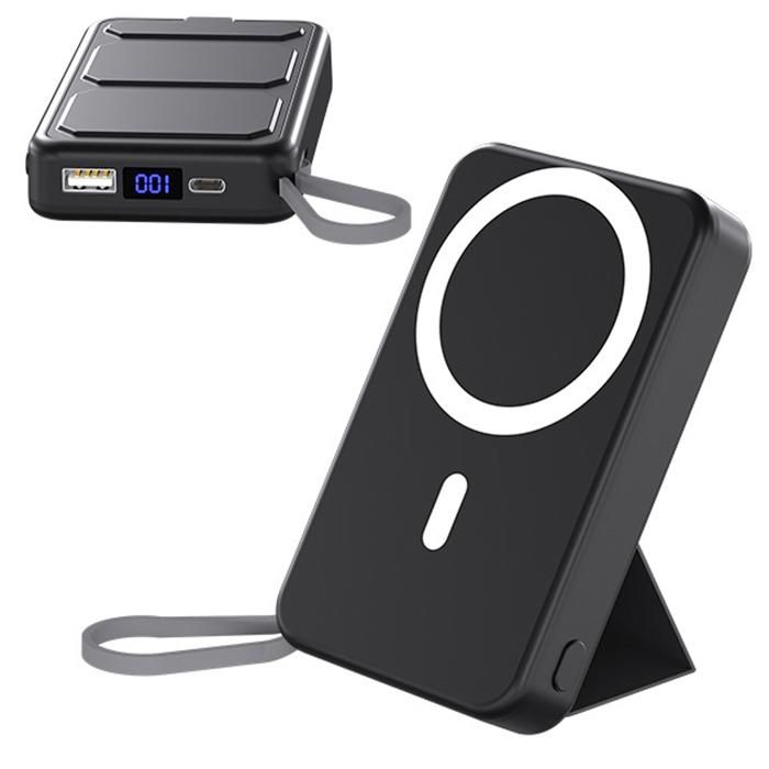 TD® Batterie externe magnétique Chargeur sans fil mini doigt portable powerbank haute puissance chargement téléphone