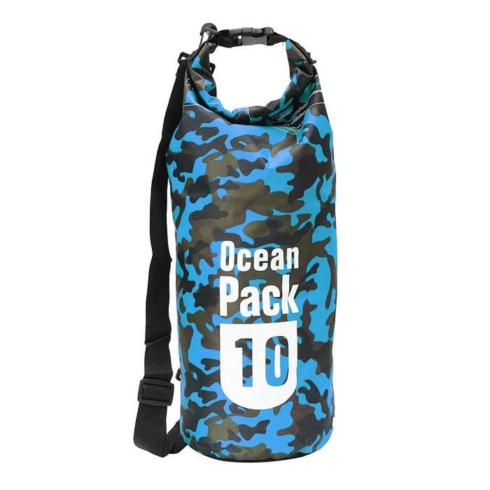 TEMPSA 10L Etanche Sac Sac à Dos Etanche Camouflage multi-fonction à la dérive Sports de Plein Air Grimper Camping BLEU CLAIR