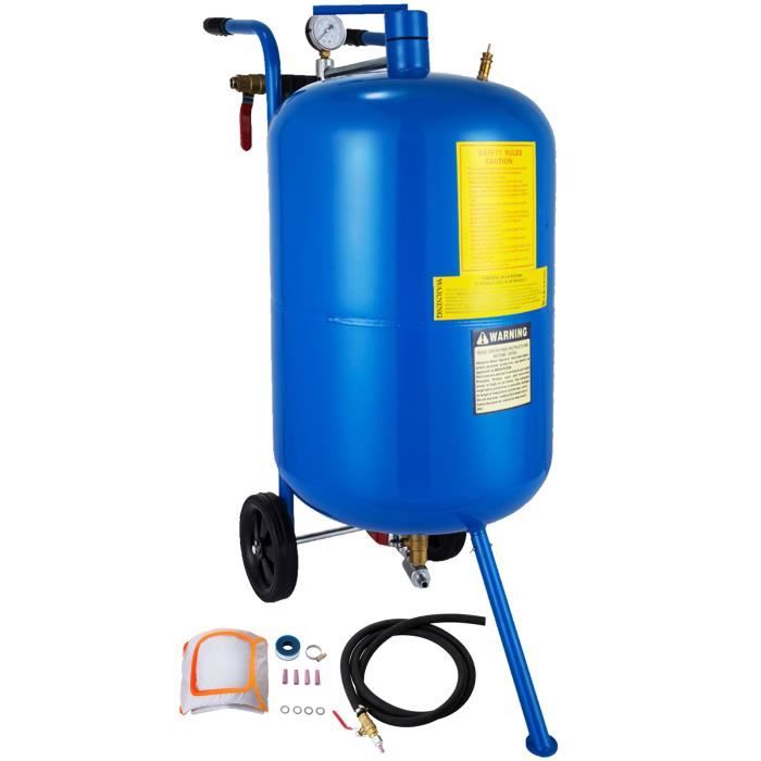 Sableuse pneumatique en acier 75L - VEVOR - Machine de sablage avec tube 3m et accessoires