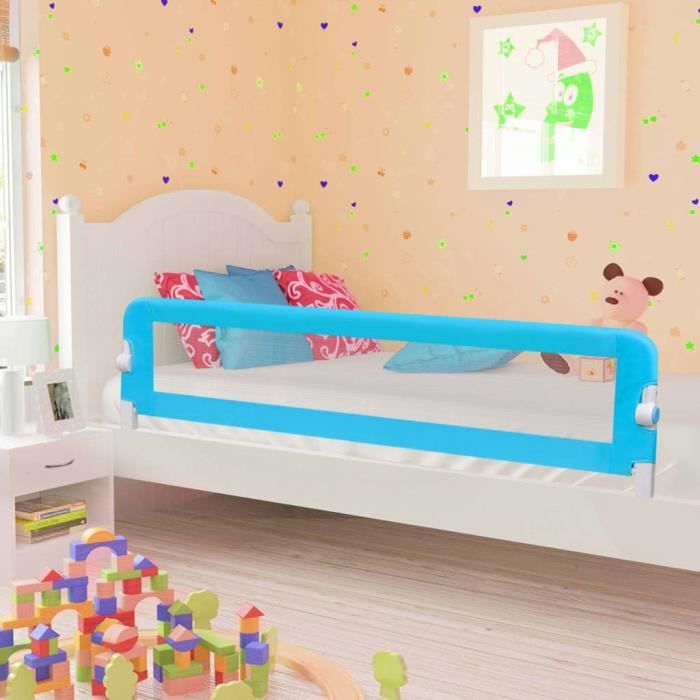 vidaXL Barrière de sécurité de lit enfant Bleu 180 * 42 cm Polyester