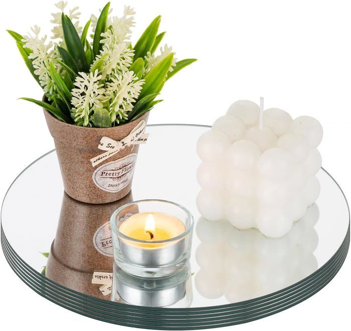 Zourglow Lot De 4 Plateaux à Bougies 9 Cm Verre Relief Vintage – Support Bougie Pilier & Thé, Décoration Mariage & Maison