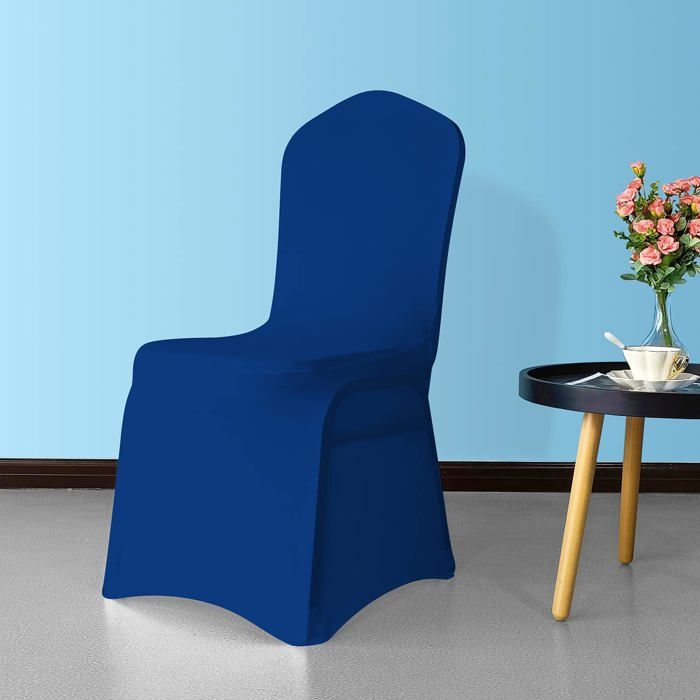 Lot De 12 Housses De Chaise Extensibles Avec Jupe Oxford - Blanc, élasthanne, Pour Banquets Et événements (hauteur Chaise 85-105 Cm)