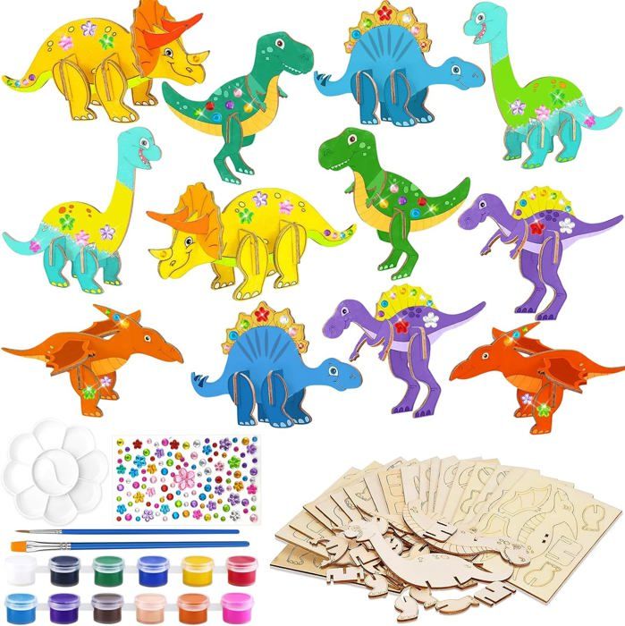 Puzzle 3D Dinosaure En Bois à Assembler - Cadeau éducatif Pour Enfants 5-7 Ans
