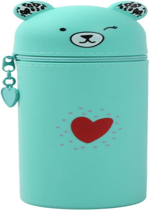 Trousse à Crayons Silicone Rétractable Style Kawaii - Grande Capacité, 2 En 1 | Pour école, Bureau, Cadeau