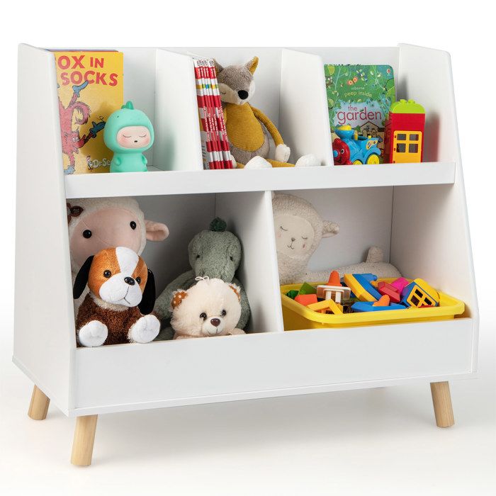 Étagère Rangement Jouets Humble Crew - 9 Bacs Amovibles Pour Enfants, Blanc
